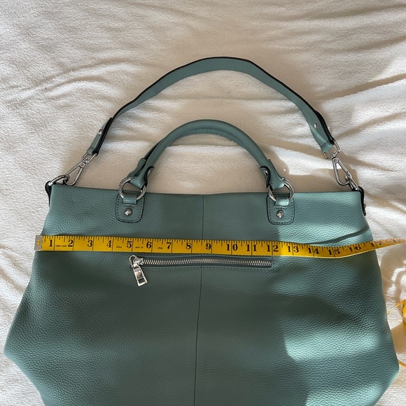 Chic Teal Leather Shoulder Bag - Picture 3 of 7
